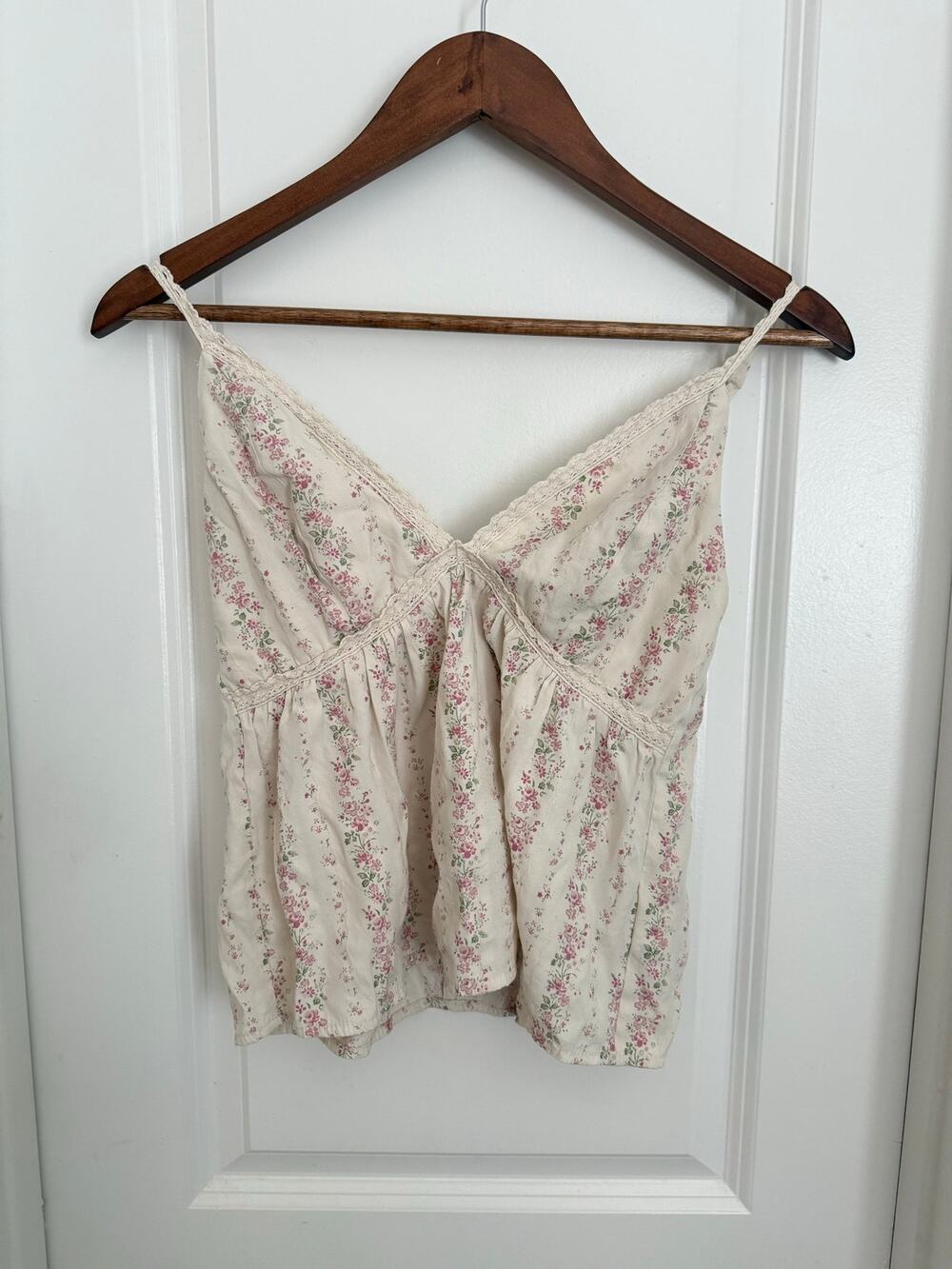Cottagecore Babydoll Lace Trim Y2K Tank Top Size XS